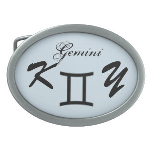 Gemini Zodiac Symbol Standard von Kenneth Yoncich Ovale Gürtelschnalle