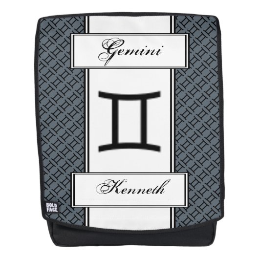 Gemini Zodiac Symbol Standard von Kenneth Yoncich Rucksack (Vorderseite)