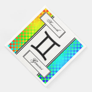 Gemini Zodiac Symbol Standard von Kenneth Yoncich Serviette