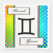 Gemini Zodiac Symbol Standard von Kenneth Yoncich Serviette (Vorderseite)