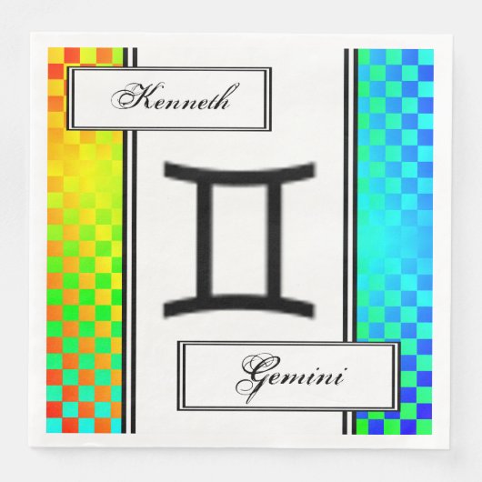 Gemini Zodiac Symbol Standard von Kenneth Yoncich Serviette (Vorderseite)