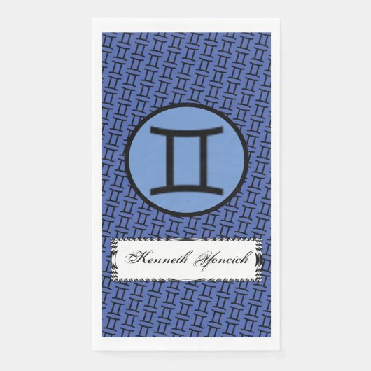 Gemini Zodiac Symbol Standard von Kenneth Yoncich Serviette (Vorderseite)