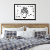 Gemini Zodiac Symbol und Zeichen Gerahmt Leinwanddruck (Insitu (Schlafzimmer))