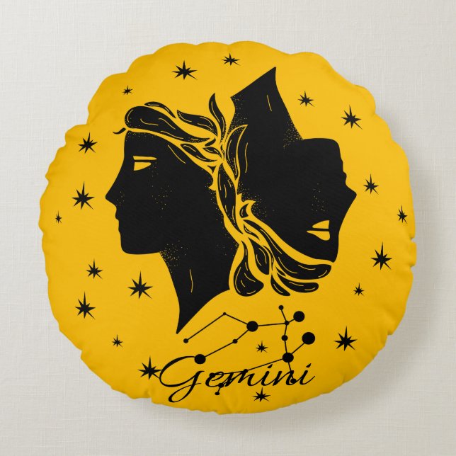 Gemini Zodiac Throw Kissen (Vorderseite)
