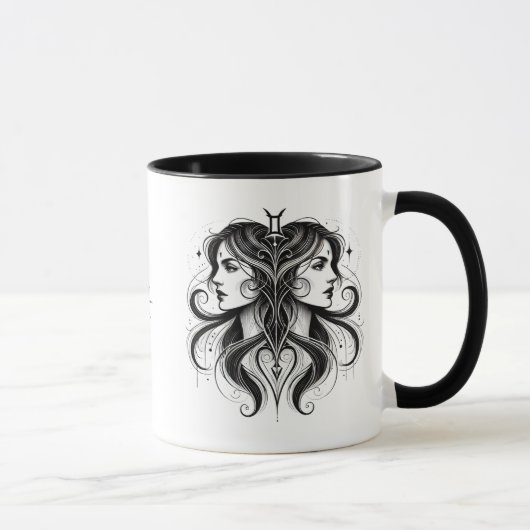 Gemini Zodiac Twin Symbol Astrology Tasse (Rechts)