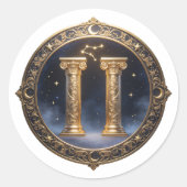 Gemini Zodiac Twins Runder Aufkleber (Vorderseite)