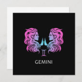Gemini Zodiac unterschreiben die Zwillinge Design Einladung (Vorne/Hinten)