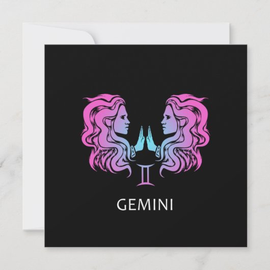 Gemini Zodiac unterschreiben die Zwillinge Design Einladung (Vorderseite)
