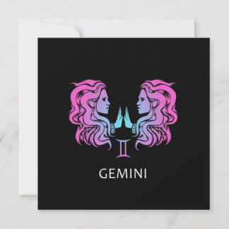 Gemini Zodiac unterschreiben die Zwillinge Design  Einladung