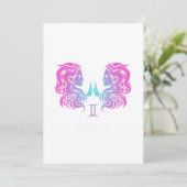 Gemini Zodiac unterschreiben die Zwillinge Design  Einladung (Stehend Vorderseite)