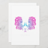 Gemini Zodiac unterschreiben die Zwillinge Design  Einladung (Vorne/Hinten)