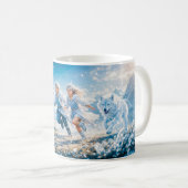 Gemini Zodiac with Twin Children and White Wolves Kaffeetasse (VorderseiteRechts)