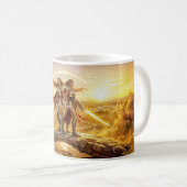 Gemini Zodiac with Twin Warrior Women and Glowing Kaffeetasse (VorderseiteRechts)