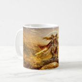 Gemini Zodiac with Twin Warrior Women and Glowing Kaffeetasse (Vorderseite Links)