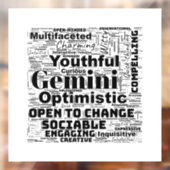 Gemini Zodiac Word Cloud Inspiration Fensteraufkleber (Blatt 2)