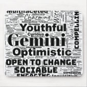 Gemini Zodiac Word Cloud Inspiration Mousepad (Vorne)