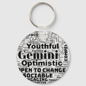 Gemini Zodiac Word Cloud Inspiration Schlüsselanhä Schlüsselanhänger (Rückseite)