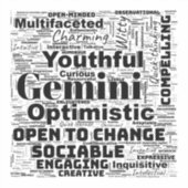 Gemini Zodiac Word Cloud Inspiration Sticker (Vorderseite)