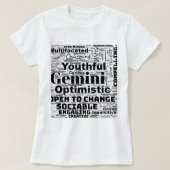 Gemini Zodiac Word Cloud Inspiration T-Shirt (Design vorne)