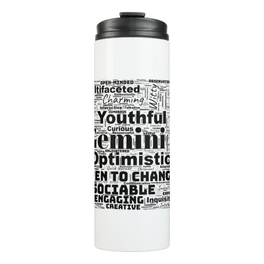 Gemini Zodiac Word Cloud Inspiration Tumblers Thermosbecher (Vorderseite)