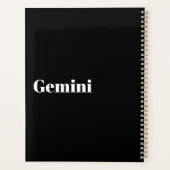 Gemini Zodiac Word Cloud Spiralplaner Planer (Rückseite)
