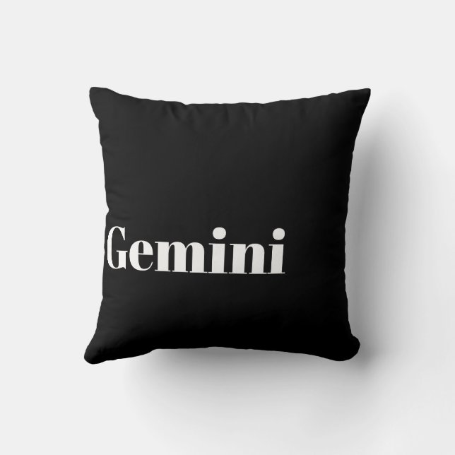 Gemini Zodiac Word Cloud Throw Kissen (Rückseite)