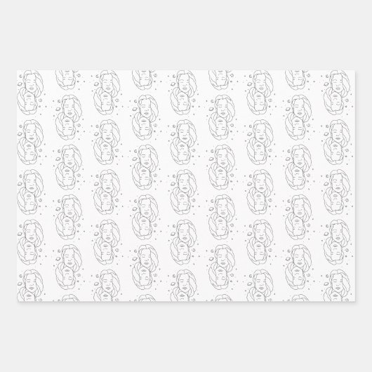 Gemini Zodiac Wrapping Paper Set Geschenkpapier Set (Vorderseite 3)