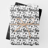 Gemini Zodiac Wrapping Paper Set Geschenkpapier Set (Beispiel)