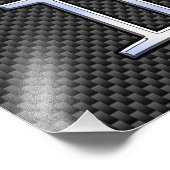 Gemini Zodiac-Zeichen auf Holzkohlefaser Print Fotodruck (Ecke)