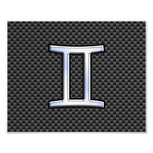 Gemini Zodiac-Zeichen auf Holzkohlefaser Print Fotodruck (Vorne)