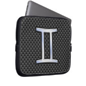 Gemini Zodiac-Zeichen auf Holzkohlefaser Print Laptopschutzhülle (Vorne Rechts)