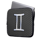 Gemini Zodiac-Zeichen auf Holzkohlefaser Print Laptopschutzhülle (Vorderseite Links)