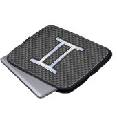 Gemini Zodiac-Zeichen auf Holzkohlefaser Print Laptopschutzhülle (Vorne Knopf)