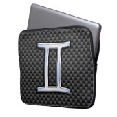 Gemini Zodiac-Zeichen auf Holzkohlefaser Print Laptopschutzhülle (Vorderseite Links)