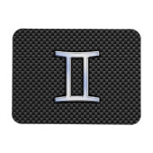 Gemini Zodiac-Zeichen auf Holzkohlefaser Print Magnet (Horizontal)