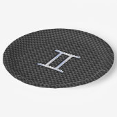 Gemini Zodiac-Zeichen auf Holzkohlefaser Print Pappteller (Schrägansicht)