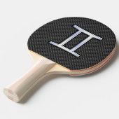 Gemini Zodiac-Zeichen auf Holzkohlefaser Print Tischtennis Schläger (Vorderseite)
