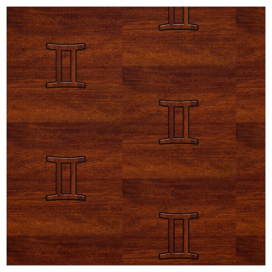 Gemini Zodiac-Zeichen auf Mahagoni wie Druck Stoff (Muster)