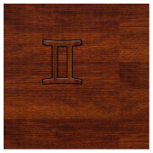 Gemini Zodiac-Zeichen auf Mahagoni wie Druck Stoff (Nahaufnahme)