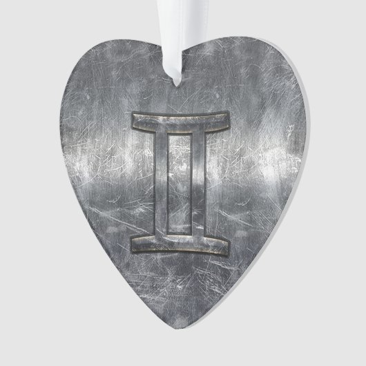 Gemini Zodiac-Zeichen für Industriestahl Ornament (Vorderseite)