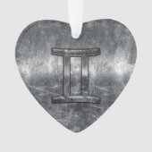 Gemini Zodiac-Zeichen für Industriestahl Ornament (Vorderseite)