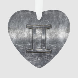 Gemini Zodiac-Zeichen für Industriestahl Ornament