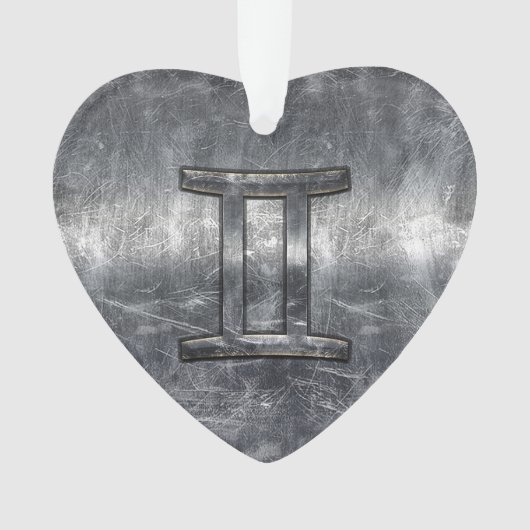 Gemini Zodiac-Zeichen für Industriestahl Ornament (Vorderseite)