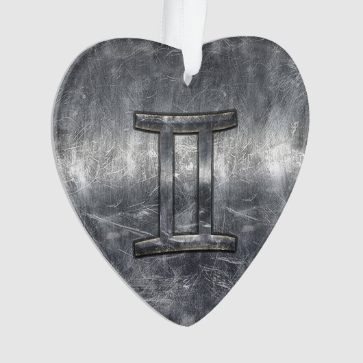 Gemini Zodiac-Zeichen für Industriestahl Ornament (Vorderseite)