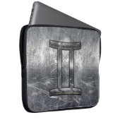 Gemini Zodiac-Zeichen in Grunge gestörter Stil Laptopschutzhülle (Vorne Rechts)
