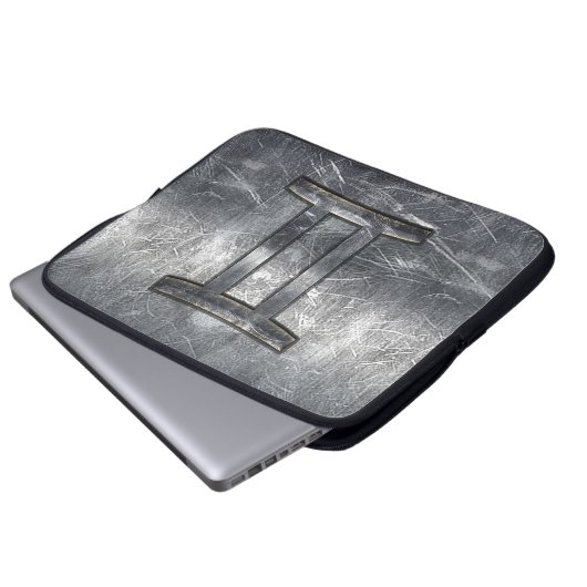 Gemini Zodiac-Zeichen in Grunge gestörter Stil Laptopschutzhülle (Vorne Knopf)