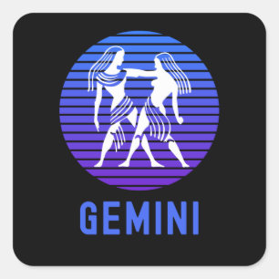 Gemini Zodiac-Zeichen Quadratischer Aufkleber