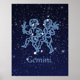 Gemini Zodiac Zeichen und Konstellation Poster