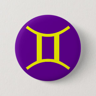 GEMINI, ZODIACAL SIGN BUTTON