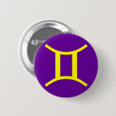GEMINI, ZODIACAL SIGN BUTTON (Vorne & Hinten)